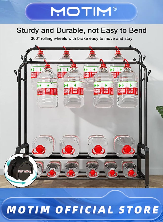 Motim Metal Garment Rack Heavy Duty Double Rail Clothes Rack Organizer 2-Tier Storage Shelf for Boxes Shoes Boots Commercial Grade Multi-Purpose  - Image 4