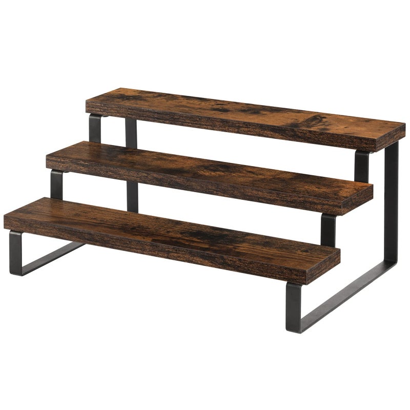 YINMIT YINMIT Wooden Display Riser Stand Tiered Perfume and Cologne Organizer Stand 3 Tier Spice Rack Organizer Rustic Display Shelf for Candles 3 Tier 