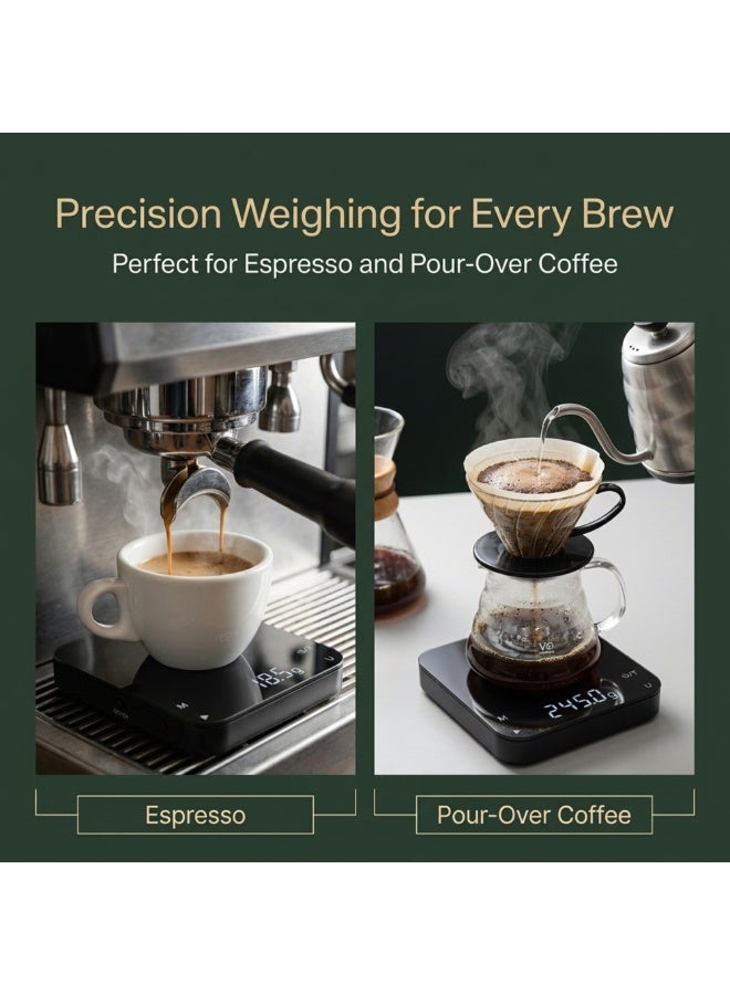 Rattleware Digital Coffee Scale with 0.1g Precision, Espresso & V60 Coffee Scale, Portable Kitchen Scale Digital Food Weight Scale with LCD Display, Tare Function & Gram Measurement for Coffee Brewing - Image 4