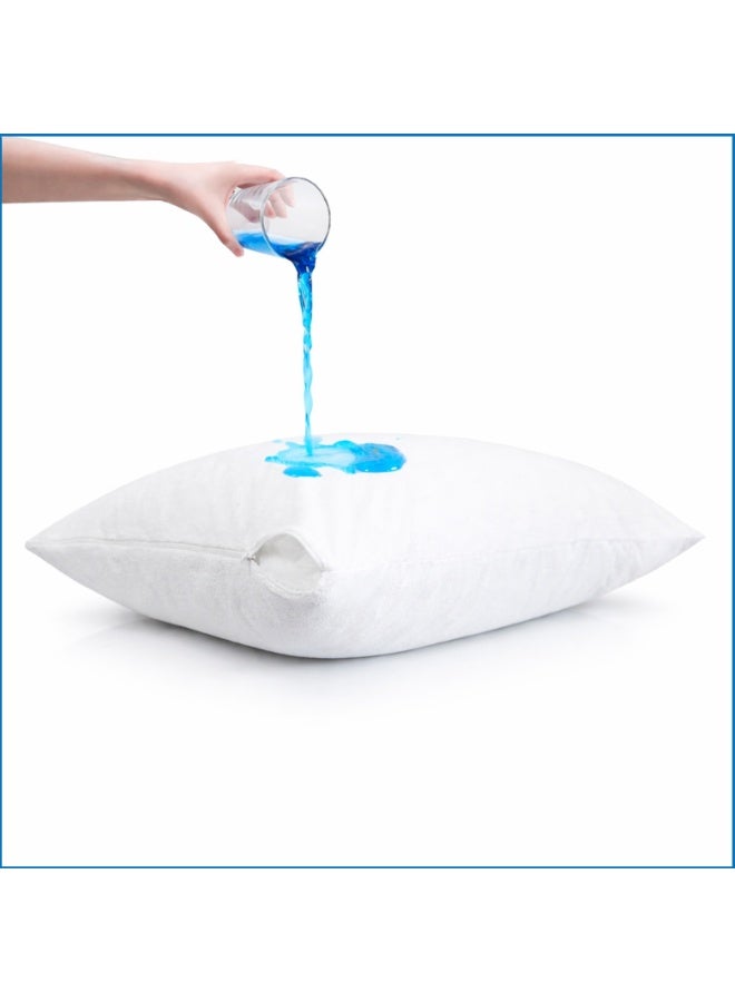 واقي وسادة فاخر مقاس 90 × 50 سم – مضاد للحساسية، ضد الغبار، ناعم وقابل للتنفس – متوفر بـ 1، 2، 4، 6، 8 و10 قطع - Image 1