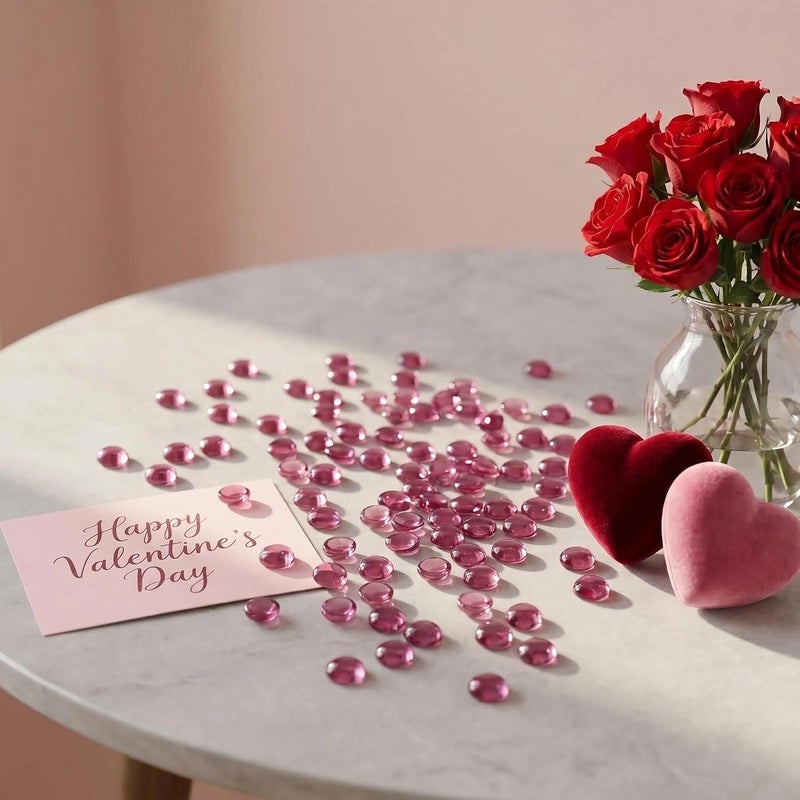 HappyFiller هابيفيلر لزينة عيد الفصح 4400 قطعة من الأقراص الأكريليكية الصغيرة بلون البنفسجي، لملء الوعاء، رقائق الزينة للحفلات، زينة الطاولات، حامل فرشاشات المكياج، زينة حفلات الزفاف، حامل للشموع. - Image 2