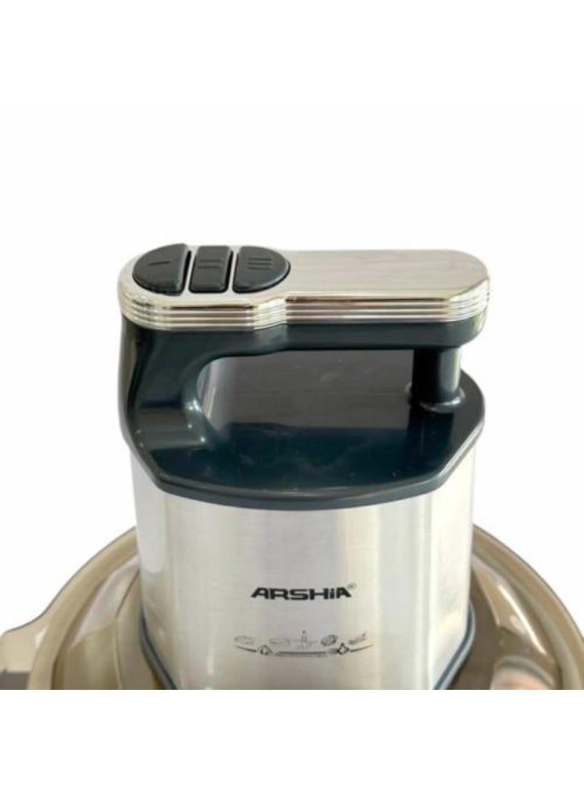 Arshia Chopper Stainless steel food processor with a 5-liter capacity, 500-watt motor, and 3 speeds - Image 2