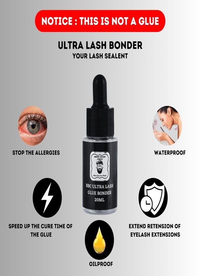 بي بي اس بي بي سي ألترا لاش بوندر - ٢٠ مل | مانع تسرب وصلات الرموش لثبات طويل الأمد | تجفيف سريع خلال ٣ دقائق | مقاوم للماء، بدون أبخرة، مقاوم للزيوت | للاستخدام الاحترافي للرموش الكلاسيكية والكثيفة - Image 2