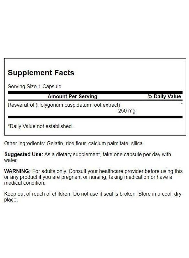 SWANSON Resveratrol 250 250 Milligrams 30 Capsules - Image 3