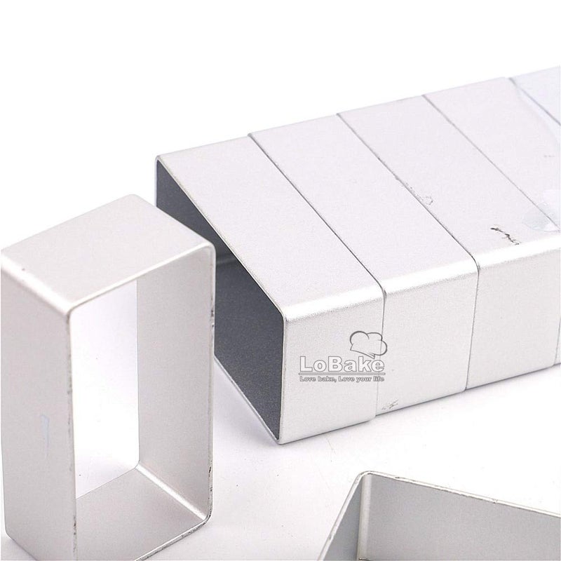 LoBake 2.1cm Height Lengthened Rectangle Aluminium Pineapple Cake Mold Stainless Steel Press Stamp Fondant Cookie Biscuit Molds DIY - Image 4