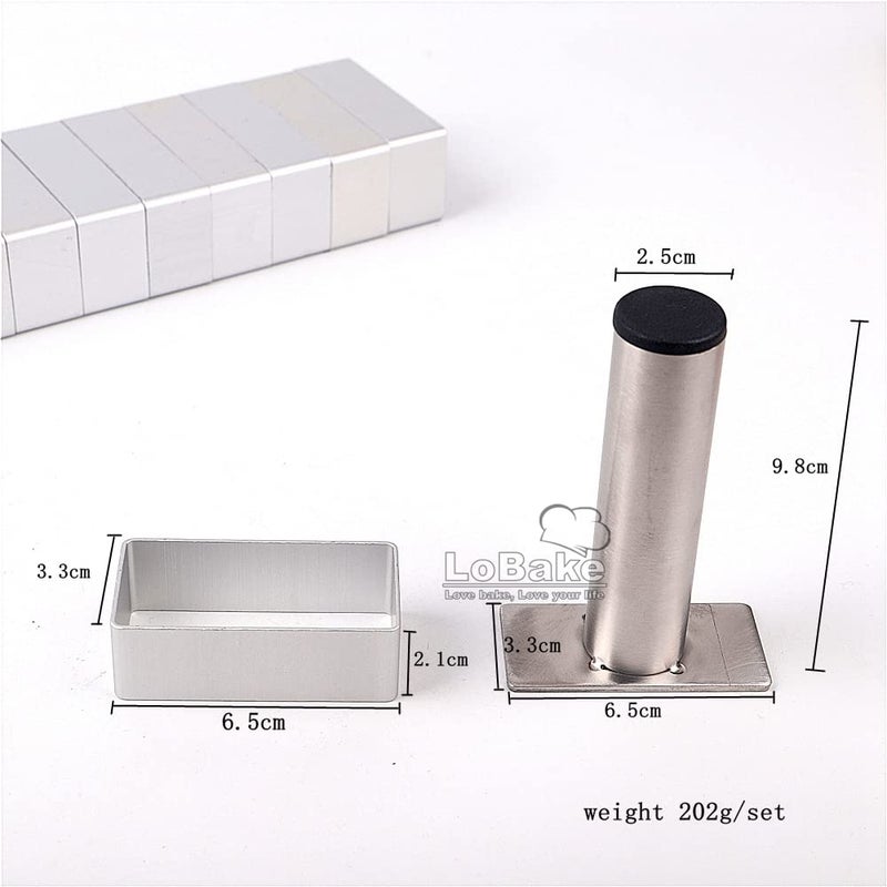 LoBake 2.1cm Height Lengthened Rectangle Aluminium Pineapple Cake Mold Stainless Steel Press Stamp Fondant Cookie Biscuit Molds DIY - Image 2