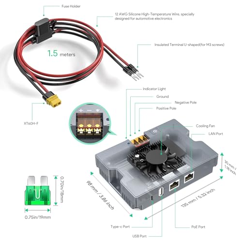 XLTTYWL Starlink Performance(Gen 3) Poe Injector, 9-36V/350W 5 in 1 Gen3 Star Link 12V Adapter with USB-A & C Ports, Smart Cooling and 2M/6.5ft XT60 Cable for Starlink Gen3/Enterprise&HP Dishy - Image 2