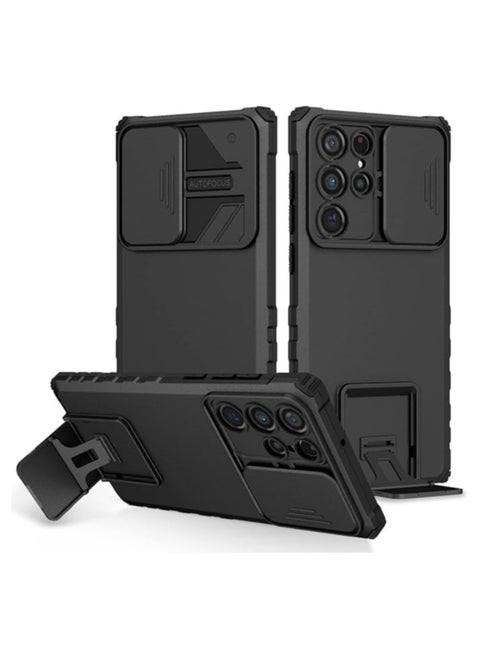 TPU Tough PC Cover For Samsung Galaxy S25 Ultra Slide Camera Kickstand,  Shockproof Protective Phone Case