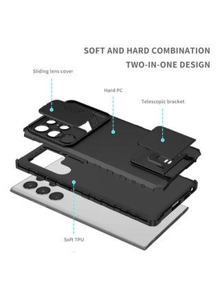 TPU Tough PC Cover For Samsung Galaxy S25 Ultra Slide Camera Kickstand,  Shockproof Protective Phone Case - view 5