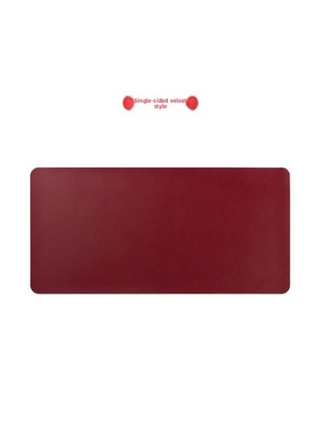 Source Leather Mouse Pad Oversized Desk Pad Office Computer Waterproof Student Writing Desk Pad Logo Printing-Color:80*30cm-Pattern:One-sided Wine Red - Image 1