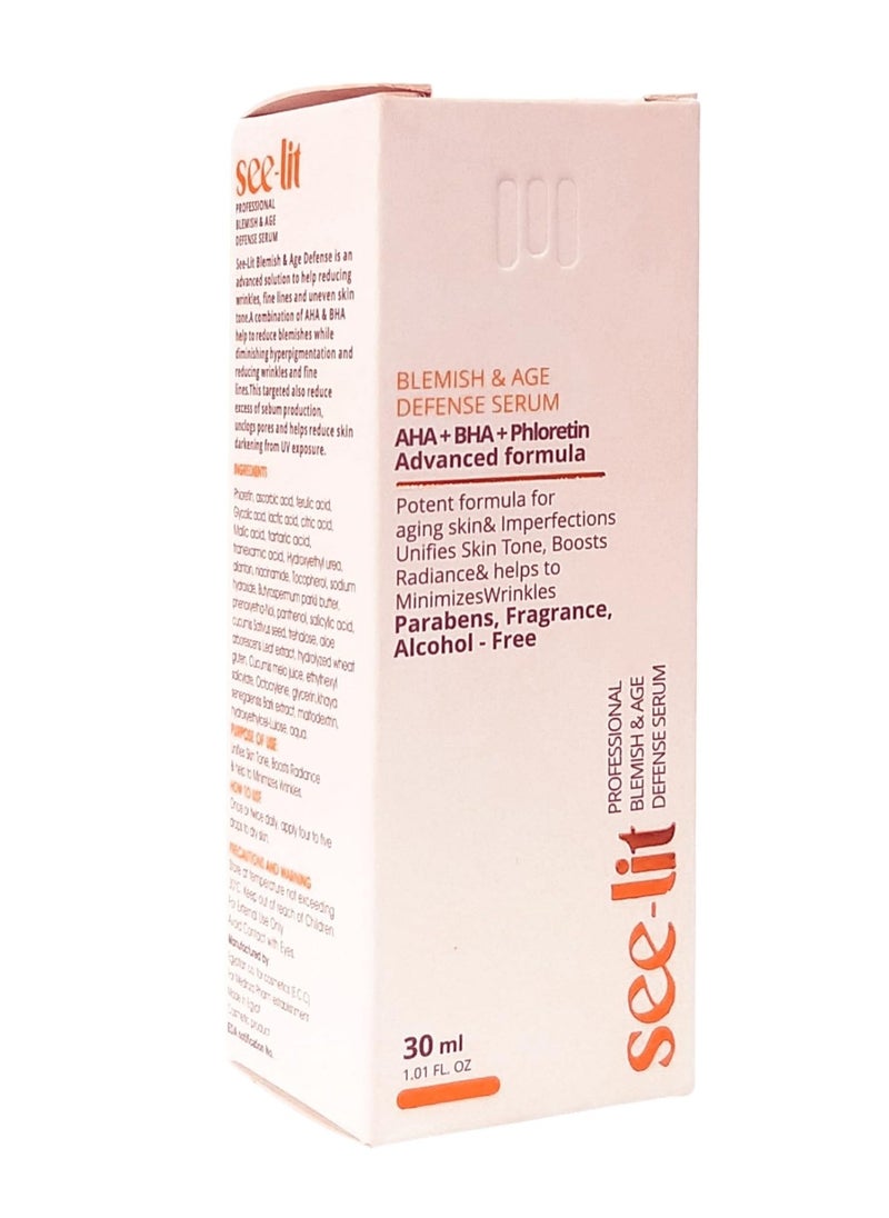 MEDINZA See lit  Professional Blemish & Age Defense Serum AHA+BHA Phloretin Advanced formula 30ml  - Image 1
