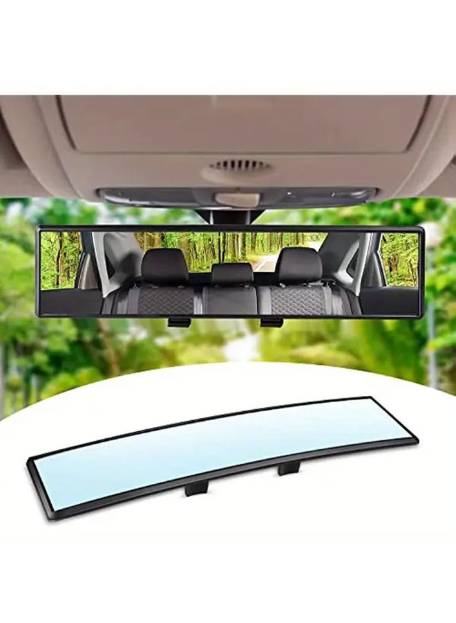 Black HD Wide Angle Anti Glare Rearview Mirror Clip On Installation For Most Vehicles - Image 2