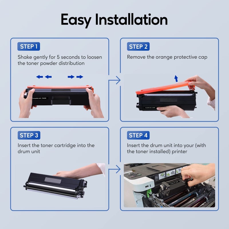 GOTOBY Compatible Toner Cartridge Replacement for Brother TN436 TN 436 TN436BK TN433 TN431for Brother HL-L8360CDW HL-L8260CDW MFC-L8900CDW MFC-L8690CDW Printer (Cyan, Yellow, Magenta, Black, 4 Pack) - Image 4