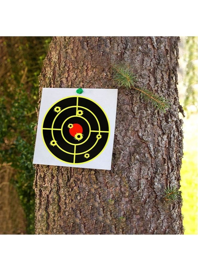 3 Inch Shooting Targets Splatter Paper Targets Self Adhesive Targets Stickers Round Fluorescent Yellow Reactive Targets for Pistol, Rifle, BB Gun, Airsoft Shooting Outdoor and Indoor  - Image 2