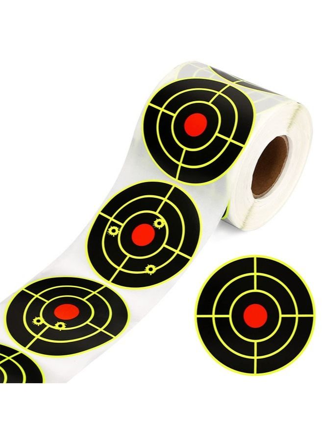 3 Inch Shooting Targets Splatter Paper Targets Self Adhesive Targets Stickers Round Fluorescent Yellow Reactive Targets for Pistol, Rifle, BB Gun, Airsoft Shooting Outdoor and Indoor  - Image 1