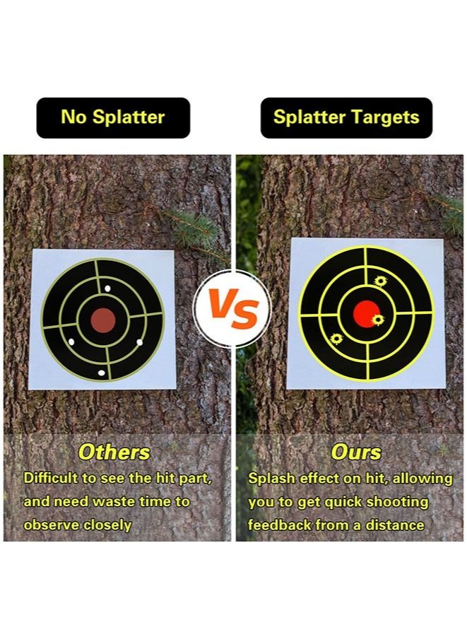 3 Inch Shooting Targets Splatter Paper Targets Self Adhesive Targets Stickers Round Fluorescent Yellow Reactive Targets for Pistol, Rifle, BB Gun, Airsoft Shooting Outdoor and Indoor  - Image 4