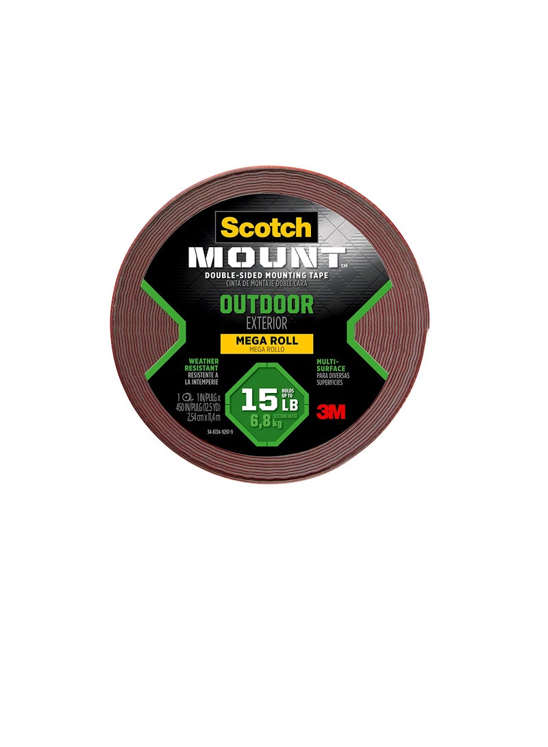 Scotch  Scotch-Mount Outdoor Double-Sided Mounting Tape 411H-Long-DC, 1 in x 450 in  - Image 1
