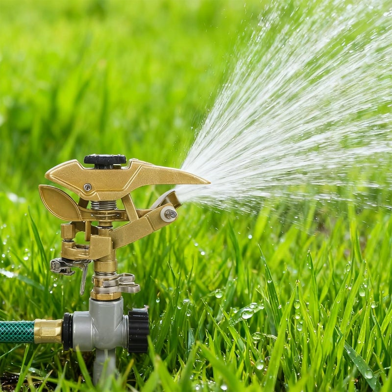 Biswing 2 Pack Impact Sprinklers, Heavy Duty Zinc Alloy Lawn Sprinkler Head with 1/2" NPT Thread, Adjustable 360 Degree Watering Sprinkler for Large Area Grass Yards Patio Garden Irrigation - Image 5
