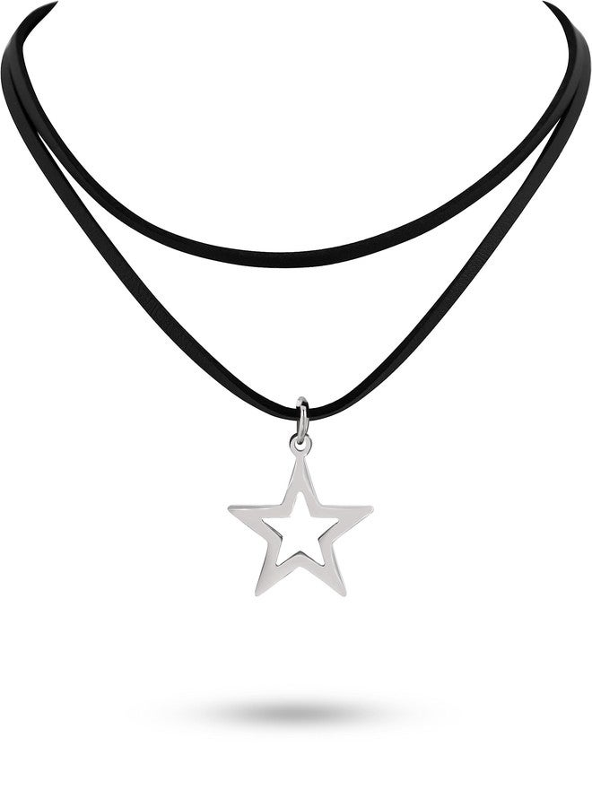 Sacina Gothic Boho Layered Star Choker Necklace, Black Choker, Boho Gothic Necklace, Christmas Jewelry Gift for Women - Image 1