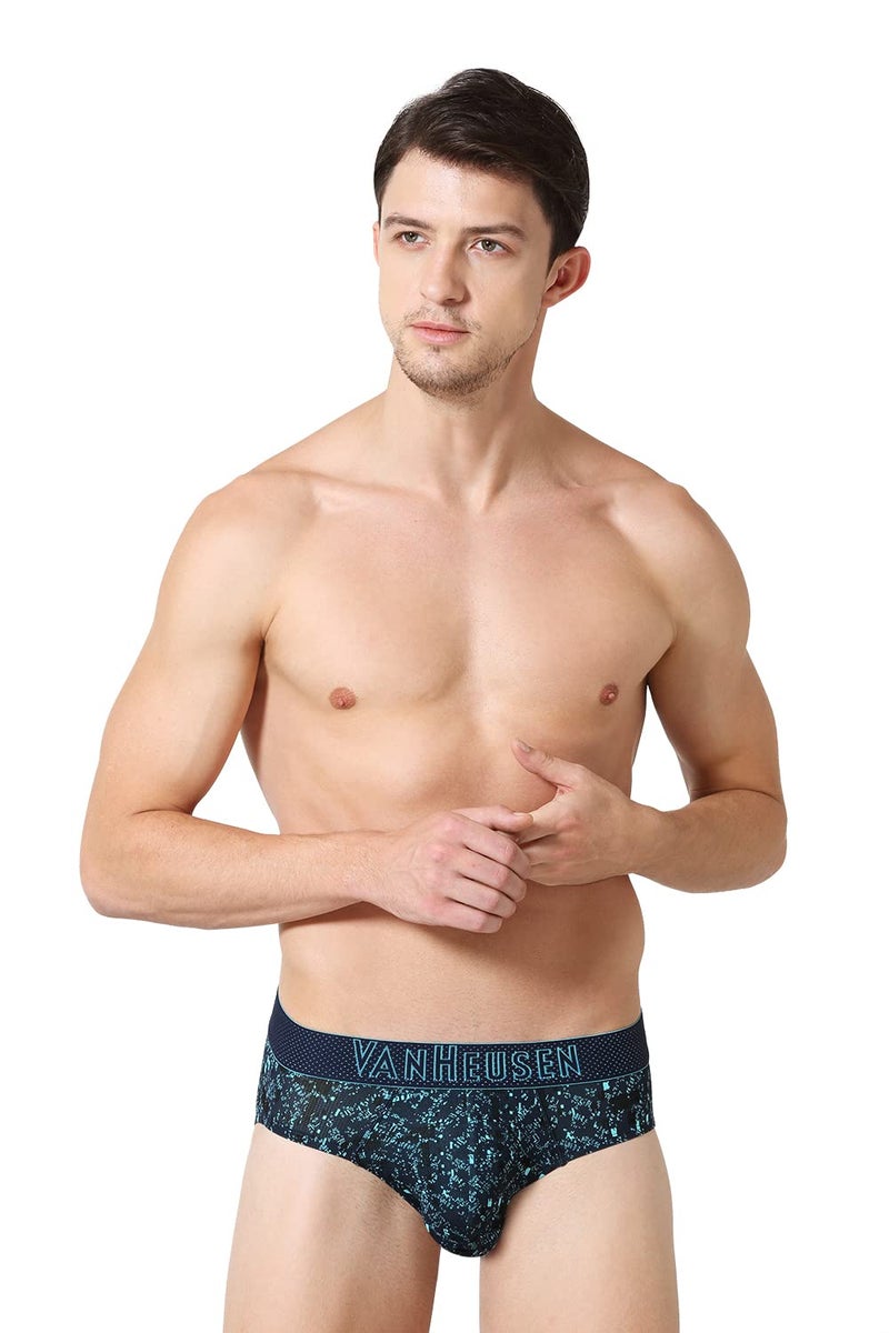 Van Heusen Men Breathable AIR Series Active Briefs - Polyamide Elastane - Swift Dry, 4-Way Stretch, Ultra Light Mesh_40008_Blue APM02_L - Image 1
