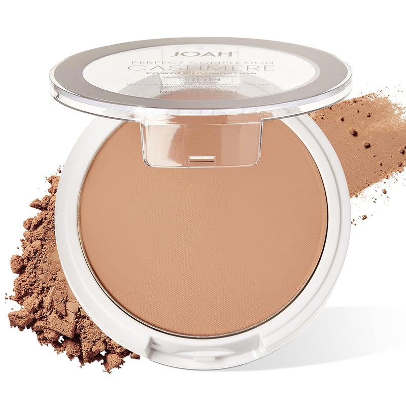 JOAH Perfect Complexion Cashmere Powder Foundation Medium Face Coverage Matte Finish Korean Makeup Compact Design For Oily  All Skin Types 16 Hour Wear Medium with Neutral Undertones