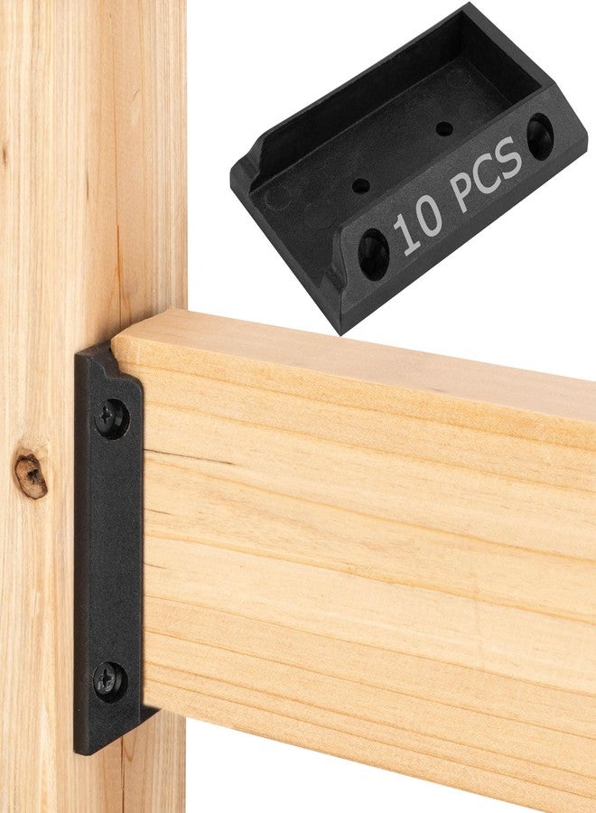 SANKINS 10pcs Deck Railing Bracket Connectors for 2x4, Deck Railing Kit Durable PP Plastic, Brackets for Connection of Wooden Deck Railing Posts, Handrail Deck Railing Brackets, Black - Image 1