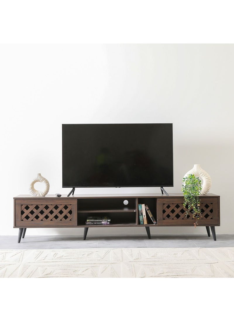 DANUBE HOME Hamlin Large Tv Unit - Upto 80 Inch - Walnut  - Image 1