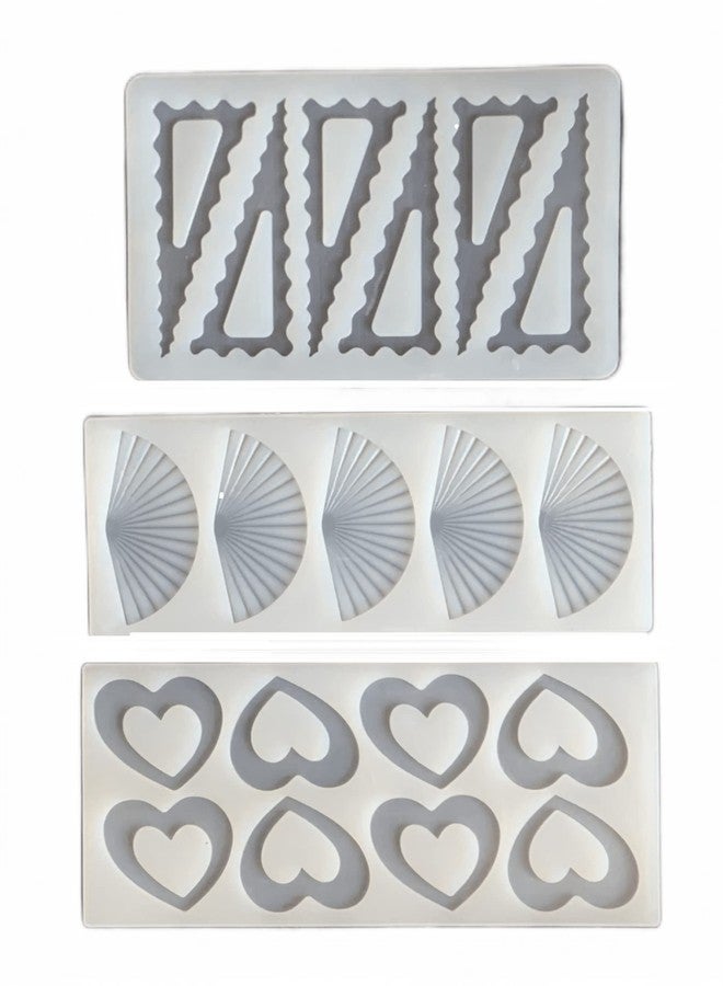 SHOAIB Cake Garnishing Chocolate Mould, Fan Shape, Trangle Shape and Different Shape Chocolate Mould, Pack of 3 Chocolate garnishing Sheet - Image 1