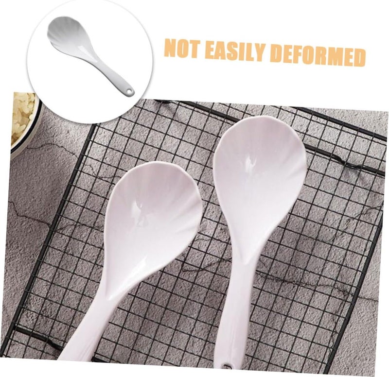 LABRIMP 2pcs Rice Spoon Non-stick Spoons Kitchen Accessories Rice Scoop Compact Rice Paddle Wear-resistant Rice Spatula Household Rice Spatula Department Store Pp Simple White - Image 2