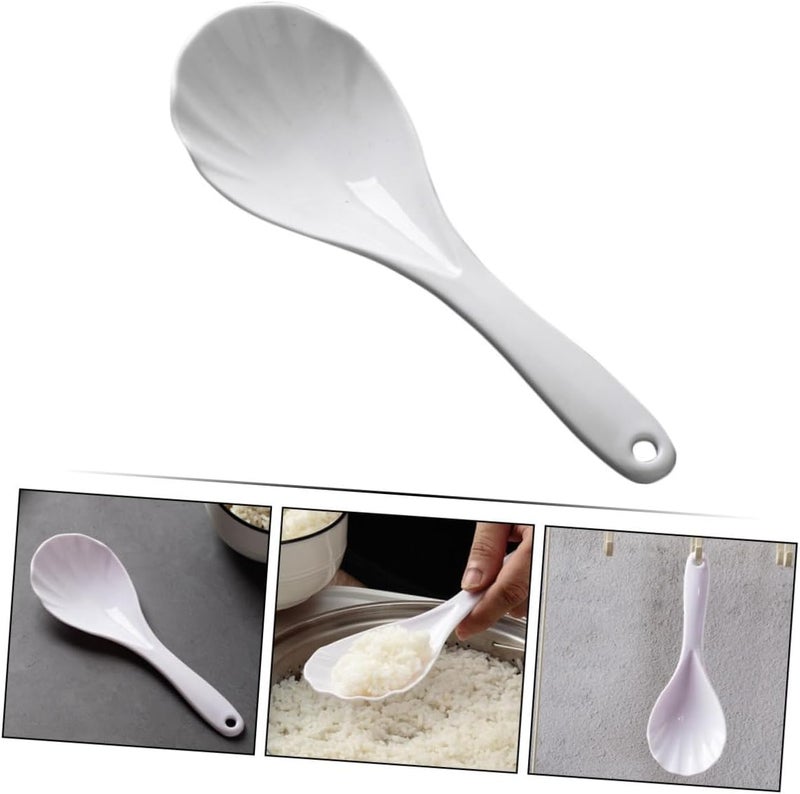 LABRIMP 2pcs Rice Spoon Non-stick Spoons Kitchen Accessories Rice Scoop Compact Rice Paddle Wear-resistant Rice Spatula Household Rice Spatula Department Store Pp Simple White - Image 5