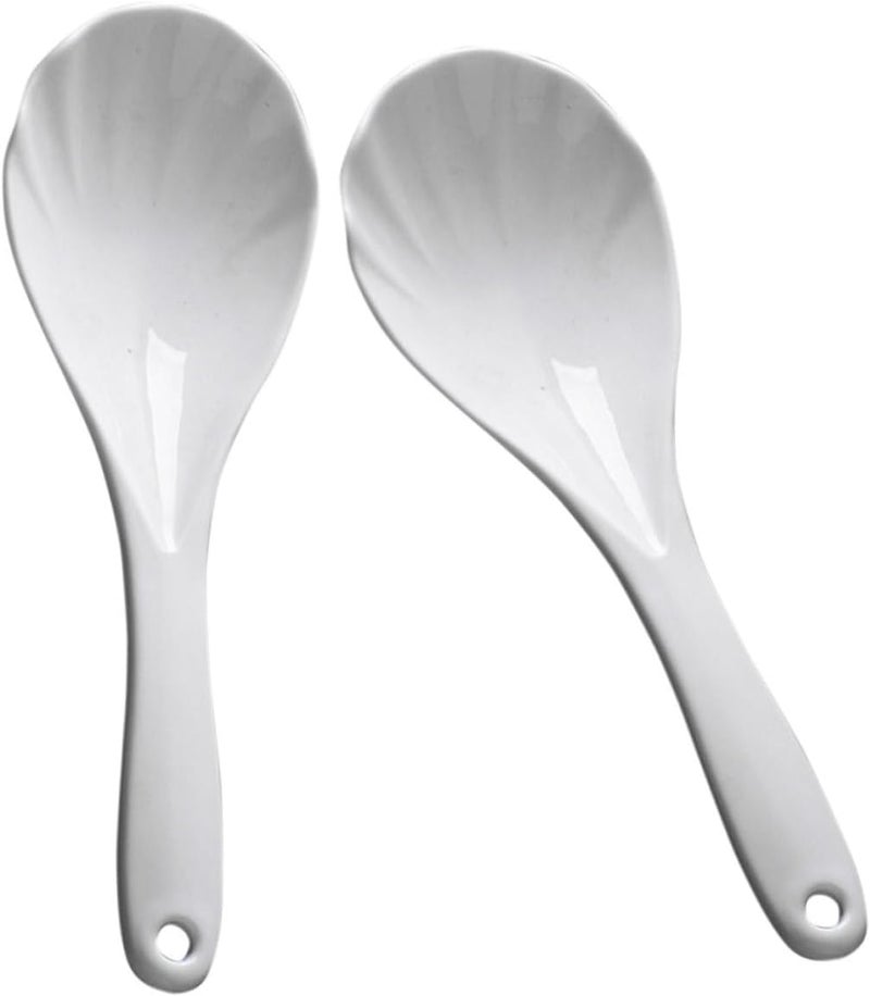 LABRIMP 2pcs Rice Spoon Non-stick Spoons Kitchen Accessories Rice Scoop Compact Rice Paddle Wear-resistant Rice Spatula Household Rice Spatula Department Store Pp Simple White - Image 1