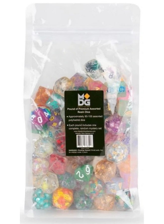 Metallic Dice Games FanRoll by Metallic Dice Games Premium Assorted Dozens of Resin Dice, Pound of DND Dice, Role Playing Game Dice for Dungeons and Dragons 