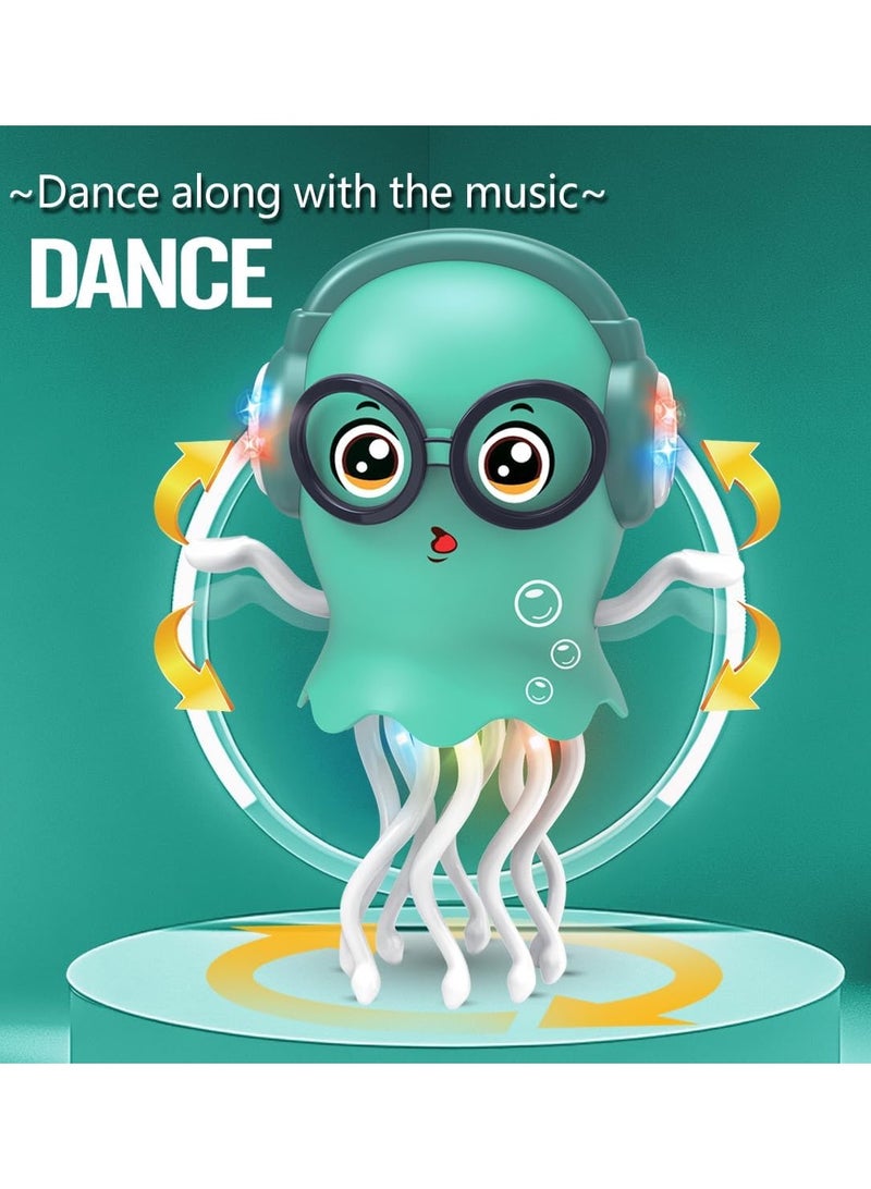 New Crawling Electric Musical Baby Toy ,Essential Early Educational Baby Toy,Sensory Development Toy,Squid Tummy Time Toy with Led & Music & Sound ,  Infant Tummy Time Toy, Interactive Baby Toy, Fun Crawling Doll for Baby's Crawling, Head Lifting and Speak.（Green） - Image 1