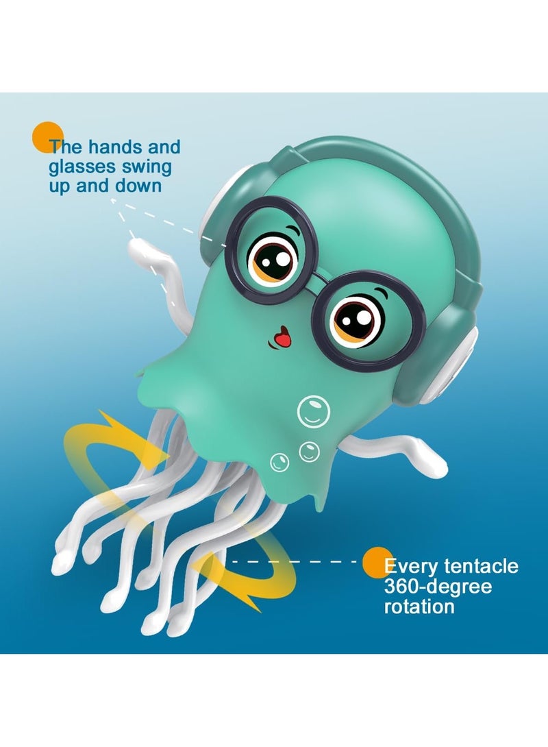 New Crawling Electric Musical Baby Toy ,Essential Early Educational Baby Toy,Sensory Development Toy,Squid Tummy Time Toy with Led & Music & Sound ,  Infant Tummy Time Toy, Interactive Baby Toy, Fun Crawling Doll for Baby's Crawling, Head Lifting and Speak.（Green） - Image 3