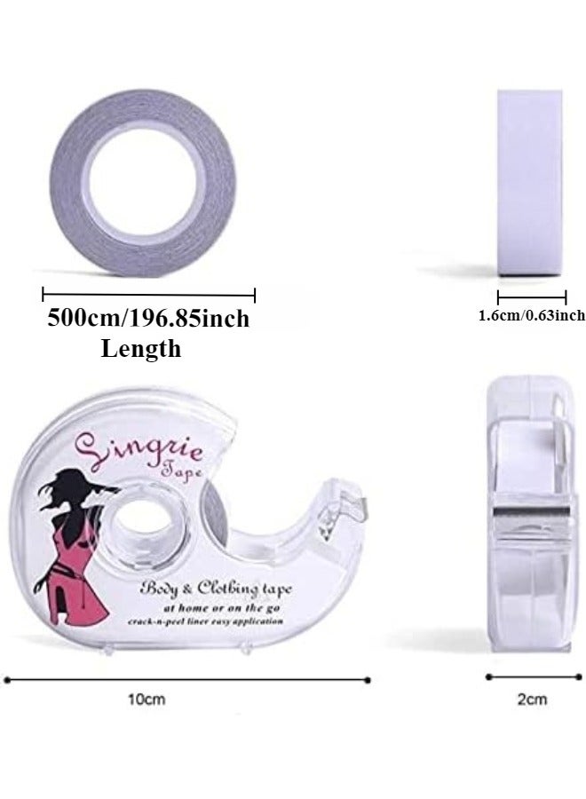 5 Rolls Invisible Body Tape, Invisible Double-Sided Anti-Slip Adhesive Tape, Skin-Safe, No Residue, All Garments Use - Image 2