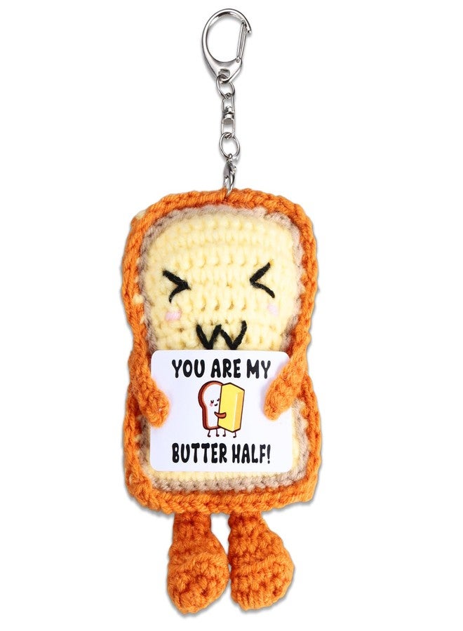 FOOZDEEVAAQ Romantic Gifts for Boyfriend Girlfriend Wife Husband "You Are My Butter Half" Toast Crochet Doll Anniversary Cotton Gift for Women Men Couple Fathers Day Bridal Shower Gifts for Bride Bachelorette - Image 1