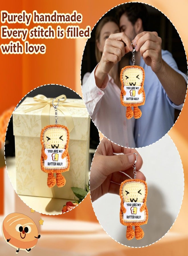 FOOZDEEVAAQ Romantic Gifts for Boyfriend Girlfriend Wife Husband "You Are My Butter Half" Toast Crochet Doll Anniversary Cotton Gift for Women Men Couple Fathers Day Bridal Shower Gifts for Bride Bachelorette - Image 5
