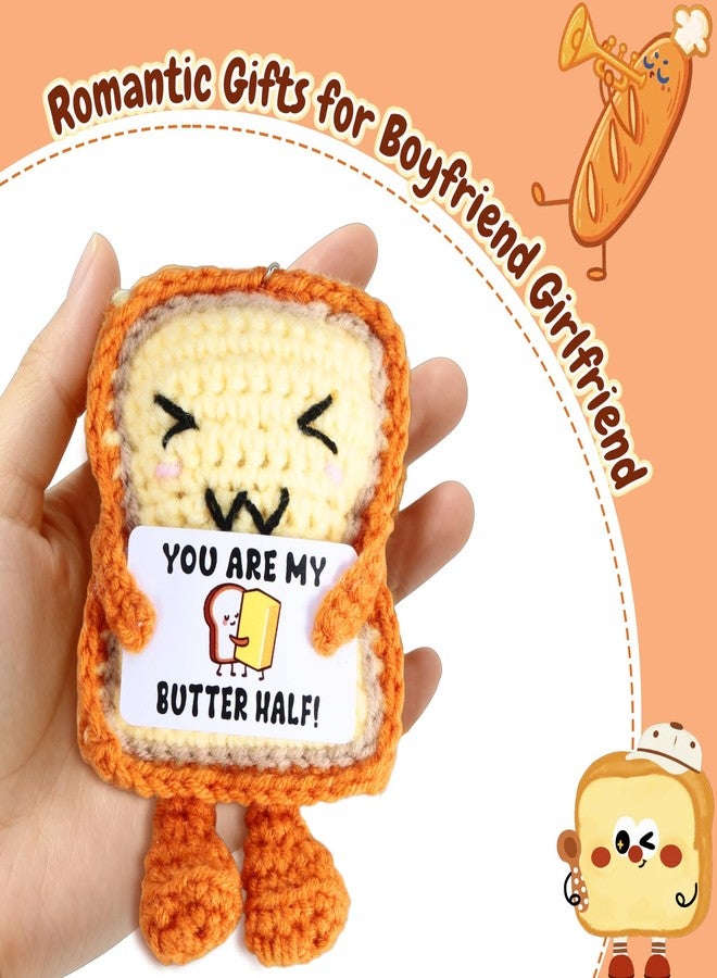 FOOZDEEVAAQ Romantic Gifts for Boyfriend Girlfriend Wife Husband "You Are My Butter Half" Toast Crochet Doll Anniversary Cotton Gift for Women Men Couple Fathers Day Bridal Shower Gifts for Bride Bachelorette - Image 2