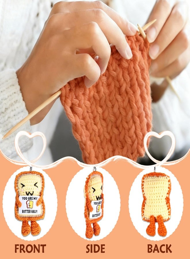 FOOZDEEVAAQ Romantic Gifts for Boyfriend Girlfriend Wife Husband "You Are My Butter Half" Toast Crochet Doll Anniversary Cotton Gift for Women Men Couple Fathers Day Bridal Shower Gifts for Bride Bachelorette - Image 4