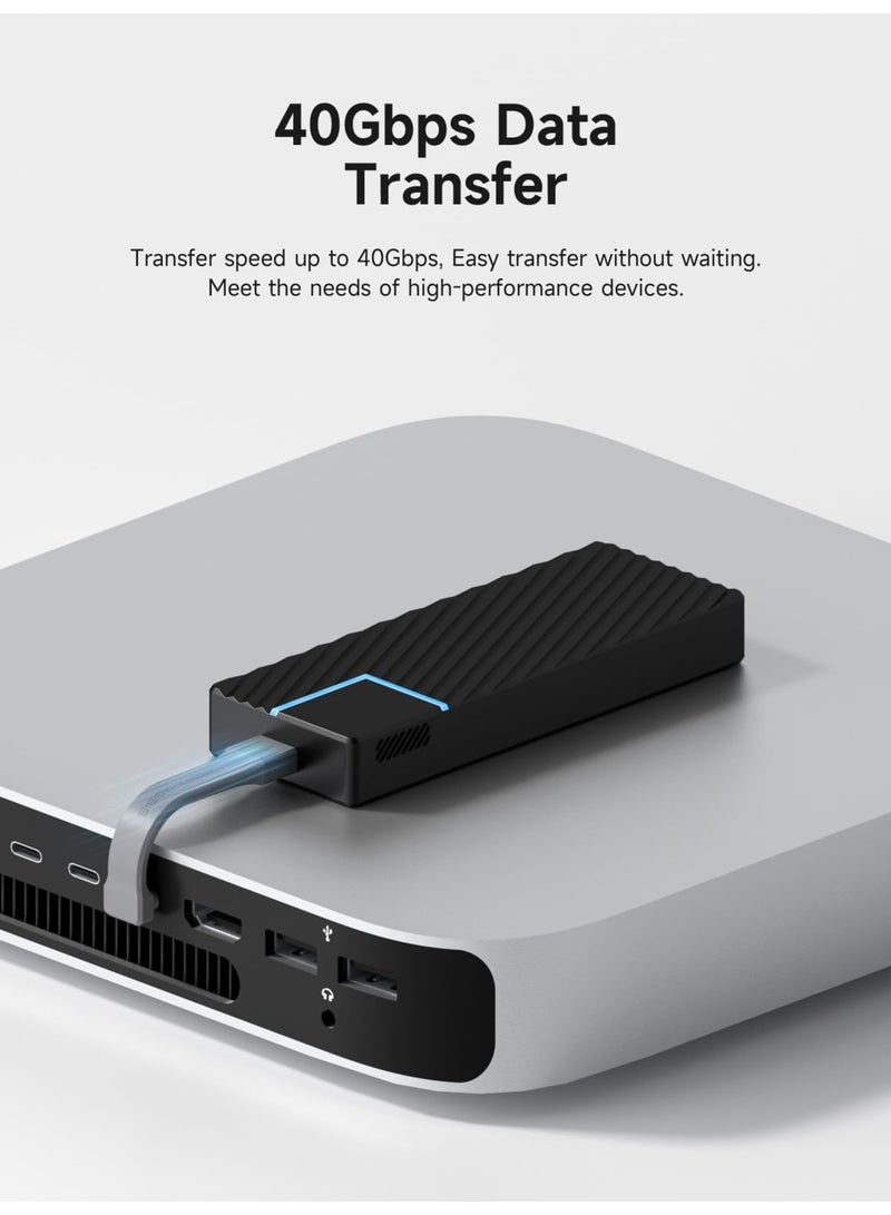 SYOSI Hagibis Short USB 4 Cable, 240W Charging U-Type USB C Cable, 40Gbps Data Transfer, 8K 60Hz Video Display, Compatible with iPhone 16/15 Pro Max, iPad, Thunderbolt 4/3, Hub, External SSD (7cm) - Image 2