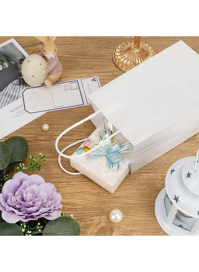 RanGit Bhumi® Kraft Paper Bags with Handles, White Small Return Gift Bags Bulk, Retail, Shopping, Birthday Wedding Party Favour, Merchandise Bags | Small Size: 7x3.5x8.5 inch WHITE (Pack of 25) - Image 4
