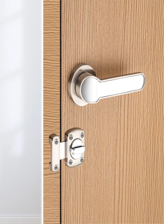 SARDAR KROM Black Silver Door Lock for Main Door/Mortise Door Lock Set/3 Brass Keys/Bedroom Door Lock/Handle Lock for Home/Office/Hotel (with Rotary Latch) - Image 1