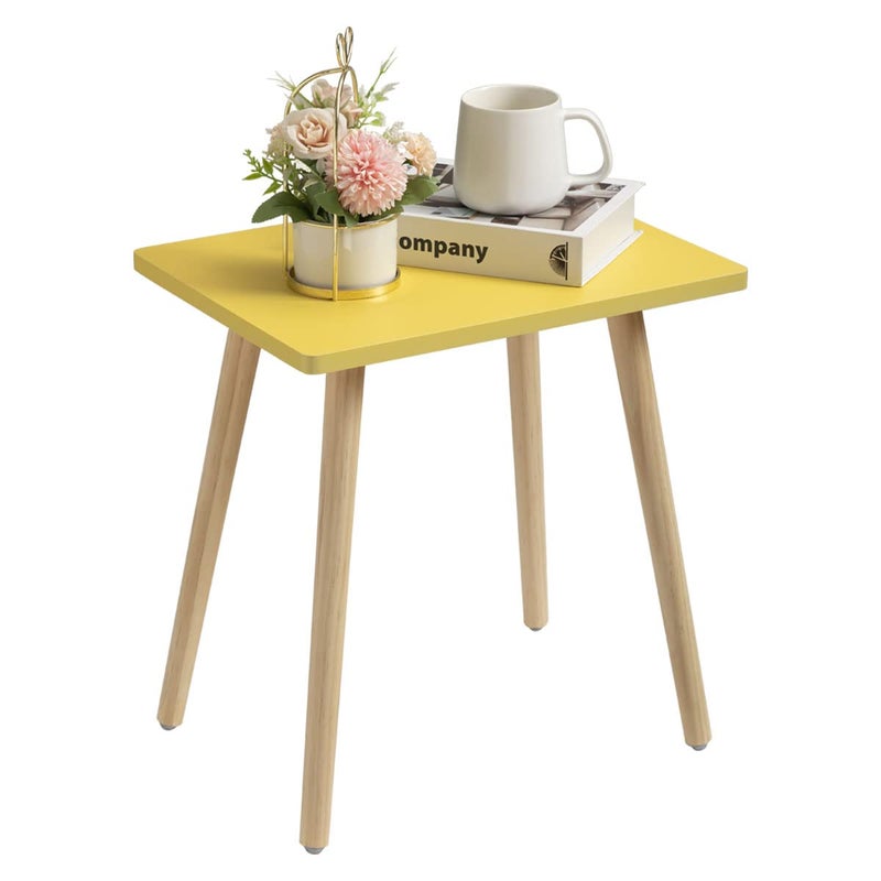 FORAOFUR Side Table Small End Table Accent Living Room Bedroom Balcony Office Modern Bedside Home Decor Easy Assembly Yellow 1575D x 118W 1654H in