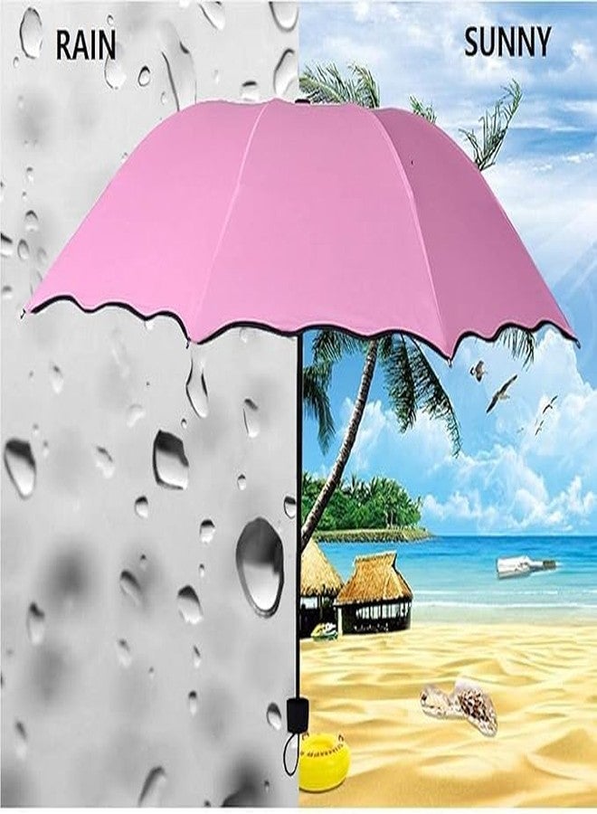 Ncry umbrella Umbrella Anti-UV sun rain umbrellas magic colour change compact folding windproof dome folding sun rain windproof blooming parasol Windproof umbrella (Colour: Random Colour) - Image 5