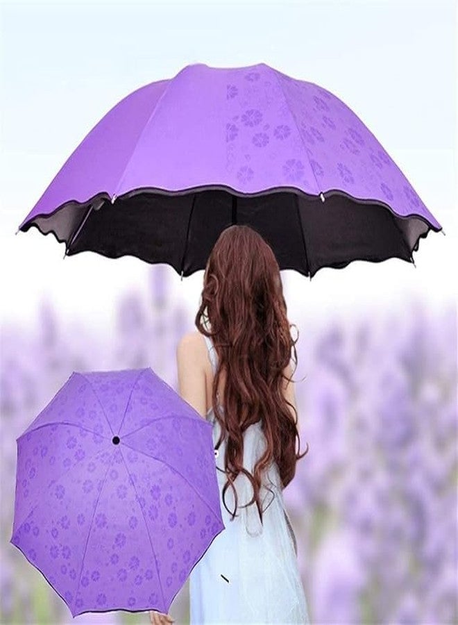 Ncry umbrella Umbrella Anti-UV sun rain umbrellas magic colour change compact folding windproof dome folding sun rain windproof blooming parasol Windproof umbrella (Colour: Random Colour) - Image 2