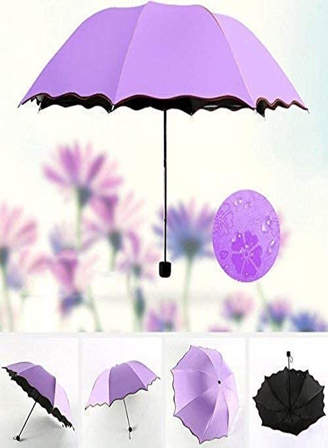 Ncry umbrella Umbrella Anti-UV sun rain umbrellas magic colour change compact folding windproof dome folding sun rain windproof blooming parasol Windproof umbrella (Colour: Random Colour) - Image 3