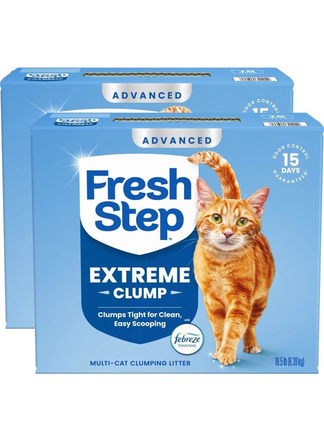 Fresh Step Advanced Extreme Clumping Litter With Febreze Freshness With Mountain Spring Scent, Fights Odor on Contact, 37 lbs. (2 x 18.5 lb. Box) - Image 1