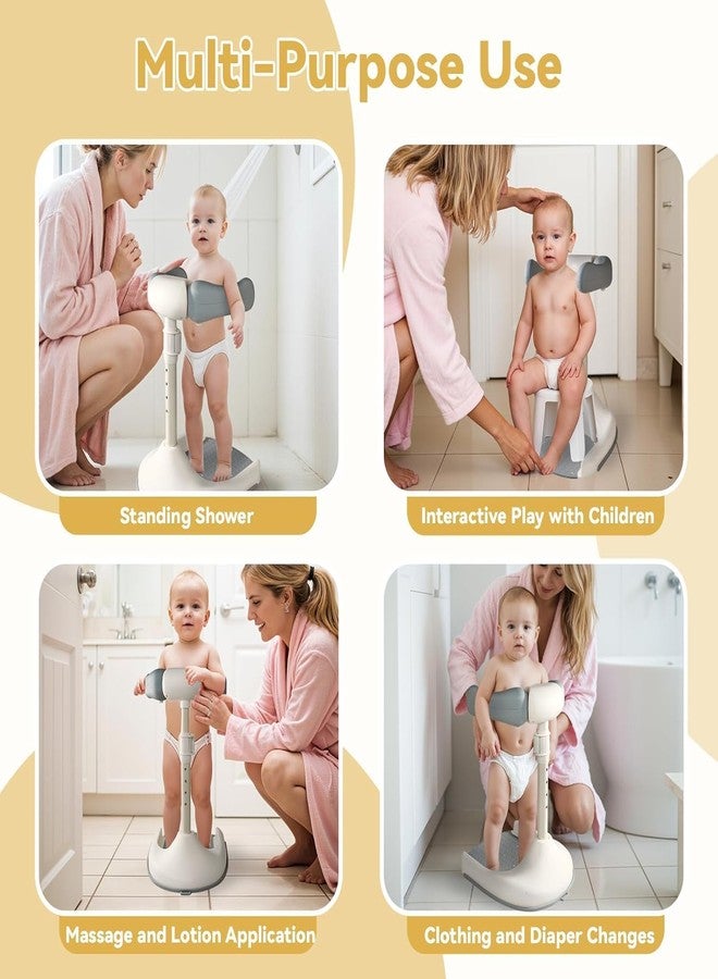 Metreno Baby Foldable Bath Stand for Newborn Babys Adjustable Anti-Slip Bath Support Seat, Portable Infant Shower Bathing Chair for Toddlers, Comfortable Baby Bathtub Stand - Image 4