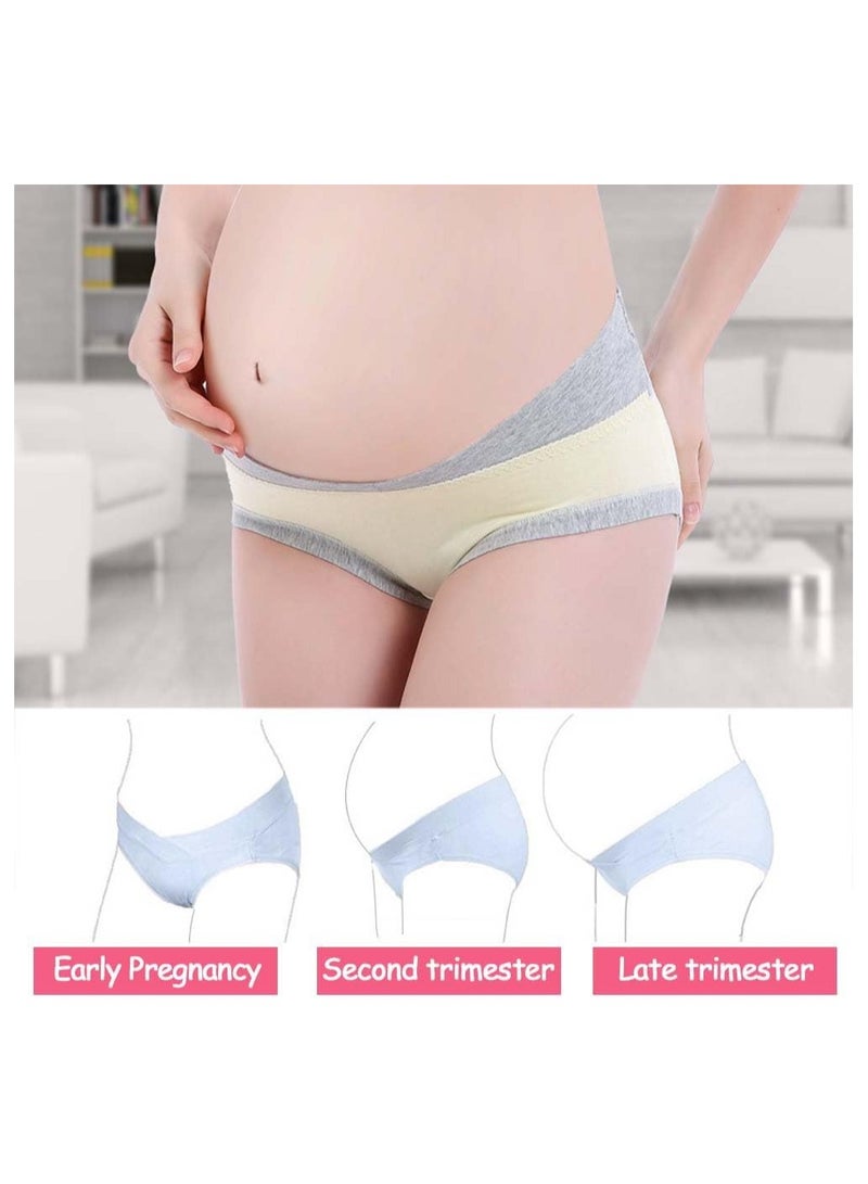 SYOSI 6 Pack Women Under The Bump Maternity Knickers Bikini Cotton Pregnancy Underwear Postpartum Underwear V Shape Low Wasit Pants Breathable Strench Underpants XL  - Image 4