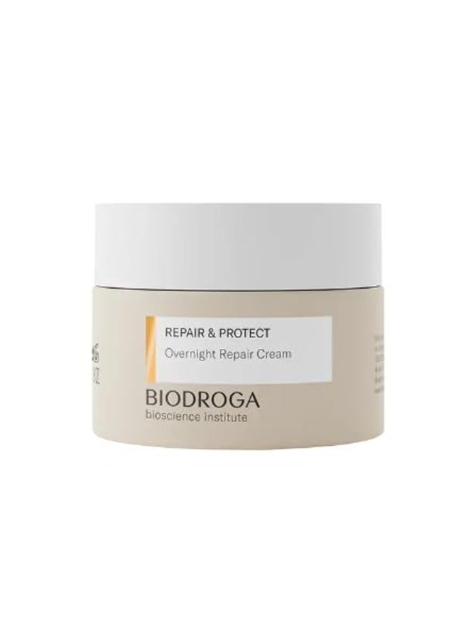 Biodroga Bioscience Institute Repair & Protect Overnight Repair Cream Night Cream 50 ml - Anti-Age Moisturiser for Firm Skin, Line Reduction & Energy Boost with Black Forest Complex